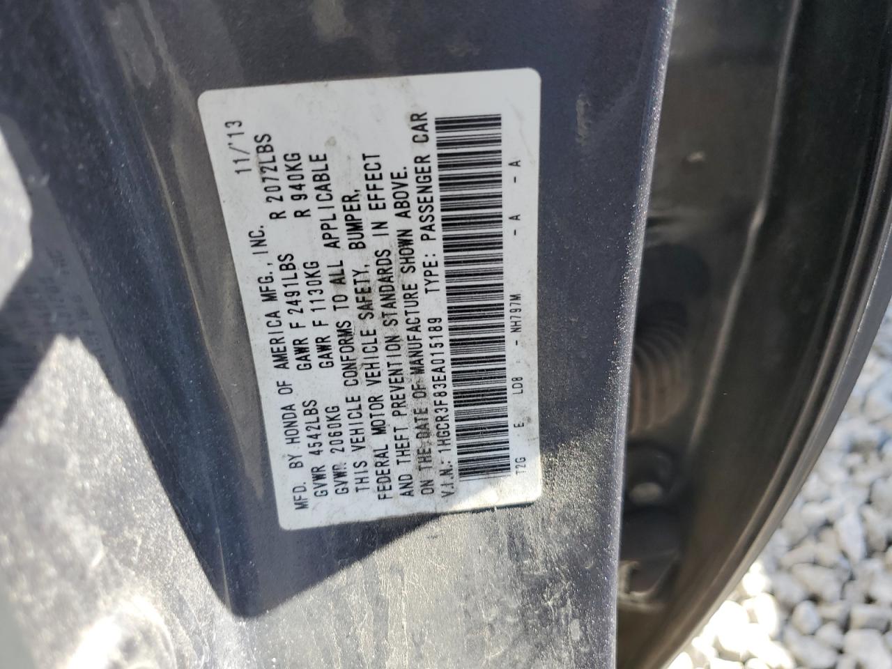 VIN 1HGCR3F83EA015189 2014 HONDA ACCORD no.12