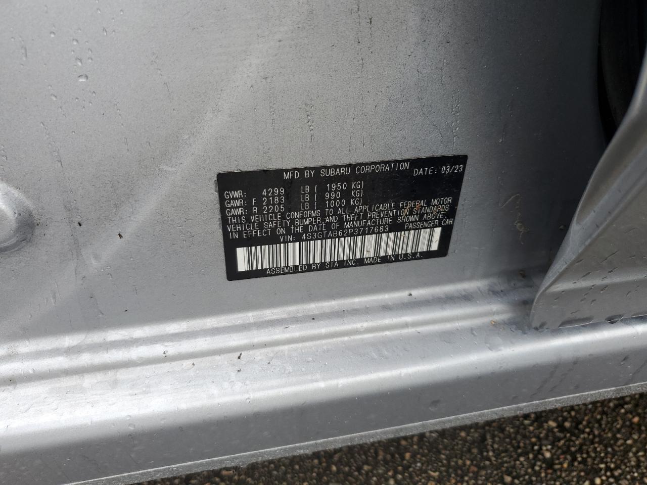 4S3GTAB62P3717683 2023 Subaru Impreza