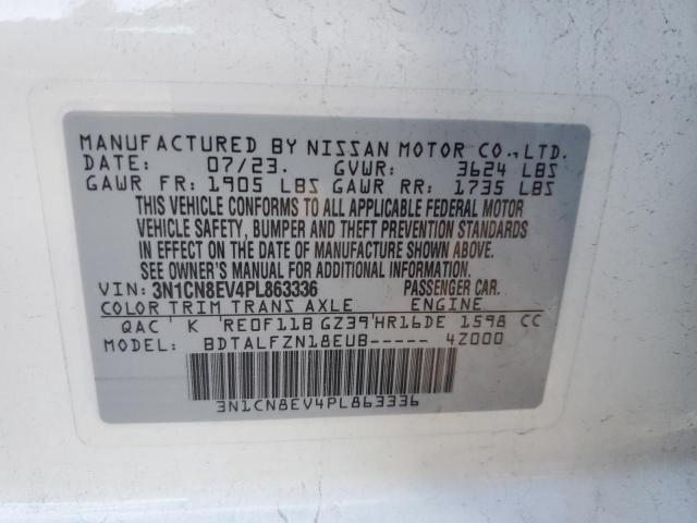 3N1CN8EV4PL863336 Nissan Versa SV 12