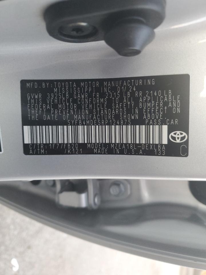 5YFB4MDE5RP124875 2024 Toyota Corolla Le