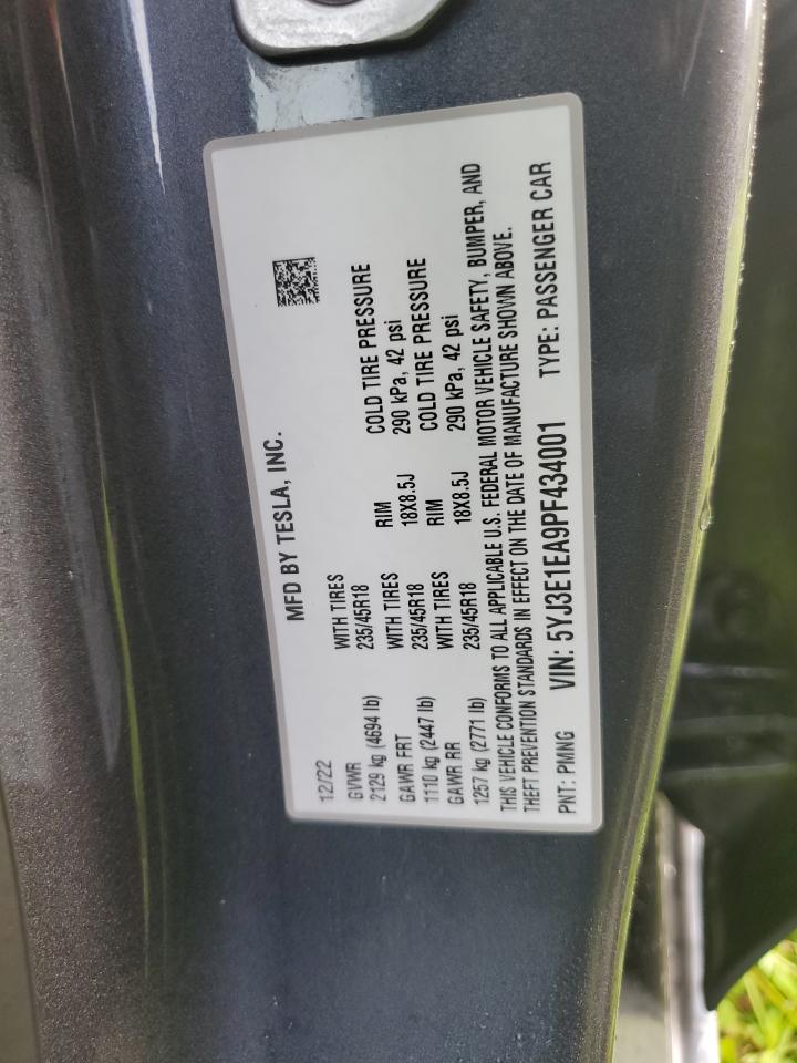 5YJ3E1EA9PF434001 2023 Tesla Model 3