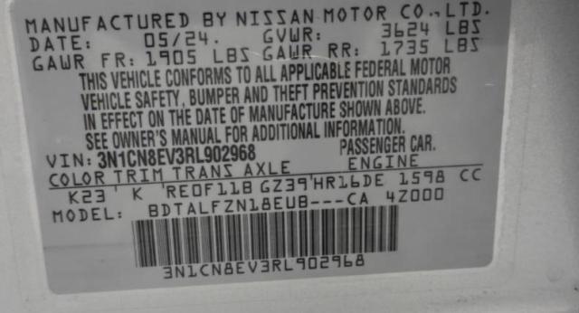 3N1CN8EV3RL902968 Nissan Versa SV 10