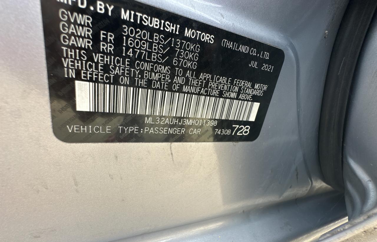 ML32AUHJ3MH011398 2021 Mitsubishi Mirage Es