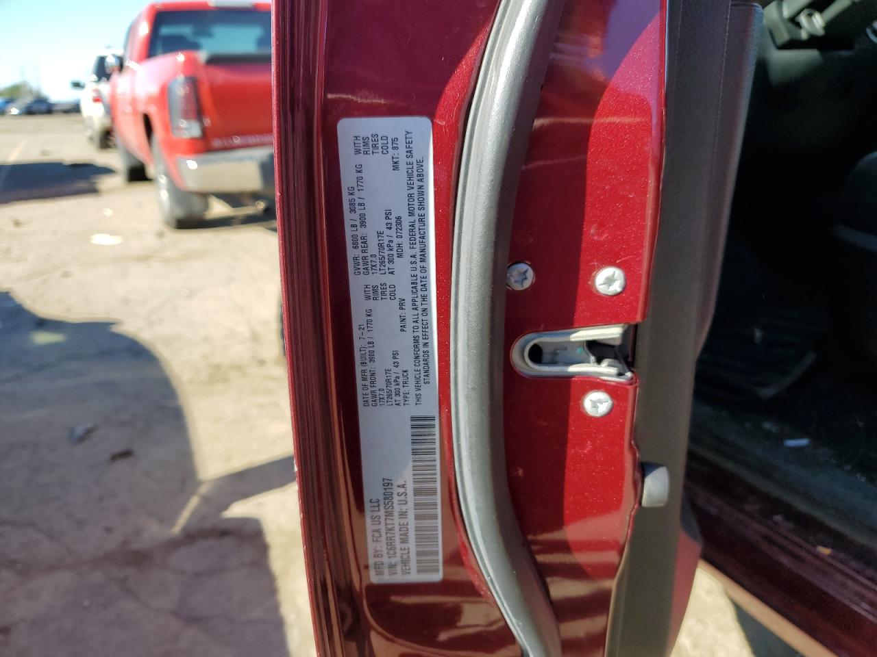 2021 Ram 1500 Classic Tradesman VIN: 1C6RR7KT7MS580197 Lot: 74499354