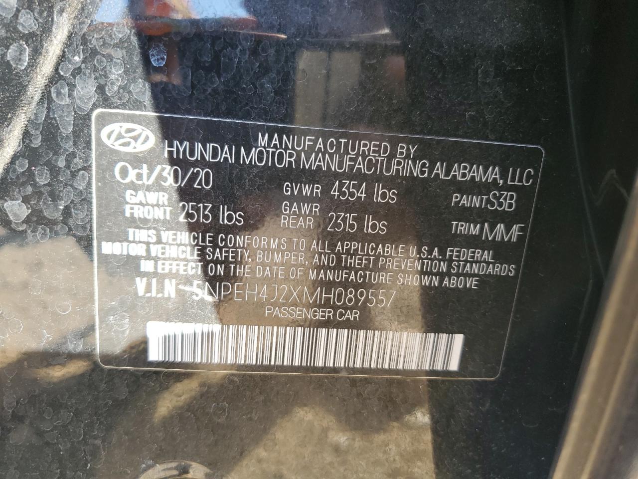 2021 Hyundai Sonata Limited VIN: 5NPEH4J2XMH089557 Lot: 77982504