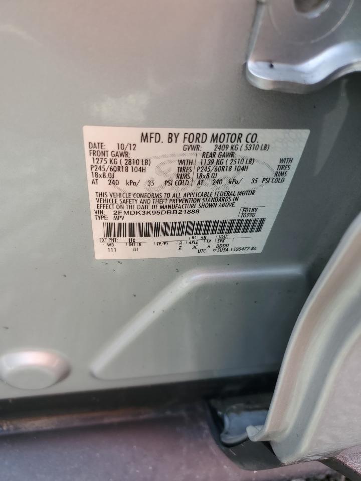 2013 Ford Edge Limited VIN: 2FMDK3K95DBB21888 Lot: 74232204