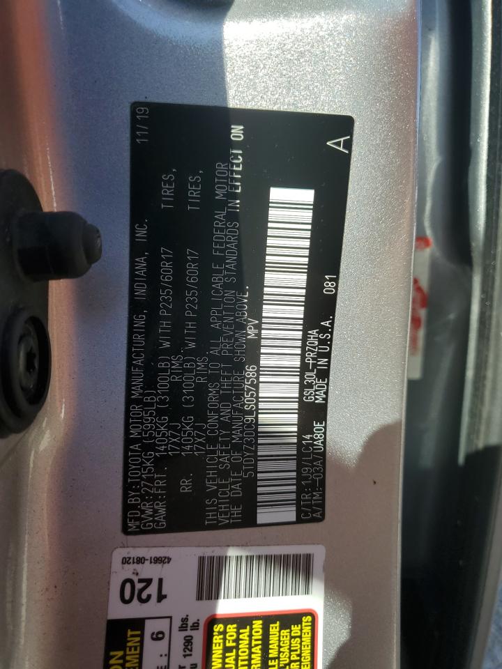 5TDYZ3DC9LS057586 2020 Toyota Sienna Xle