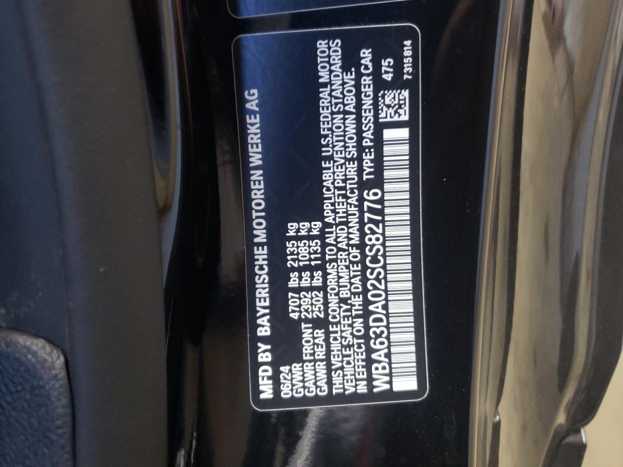 2025 BMW 430Xi VIN: WBA63DA02SCS82776 Lot: 75357094