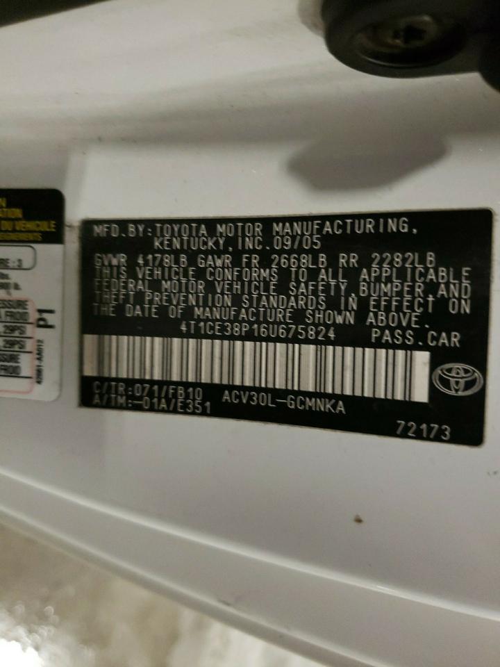 2006 Toyota Camry Solara Se VIN: 4T1CE38P16U675824 Lot: 78356924