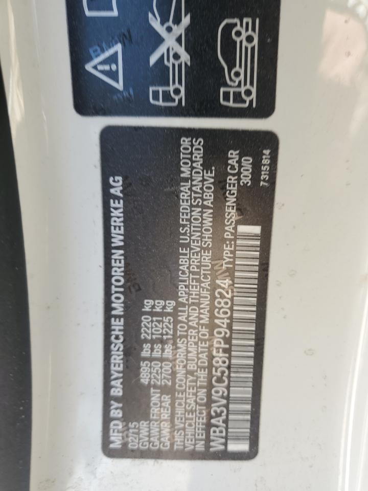 2015 BMW 428 Xi VIN: WBA3V9C58FP946824 Lot: 76328774