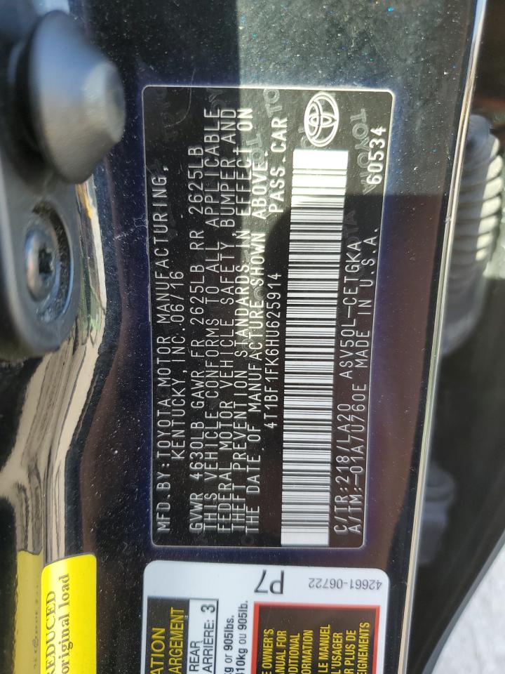 4T1BF1FK6HU625914 2017 TOYOTA CAMRY - Image 13