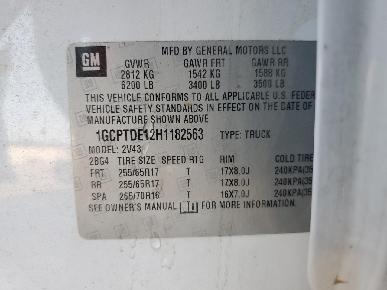 1GCPTDE12H1182563 2017 Chevrolet Colorado Z71