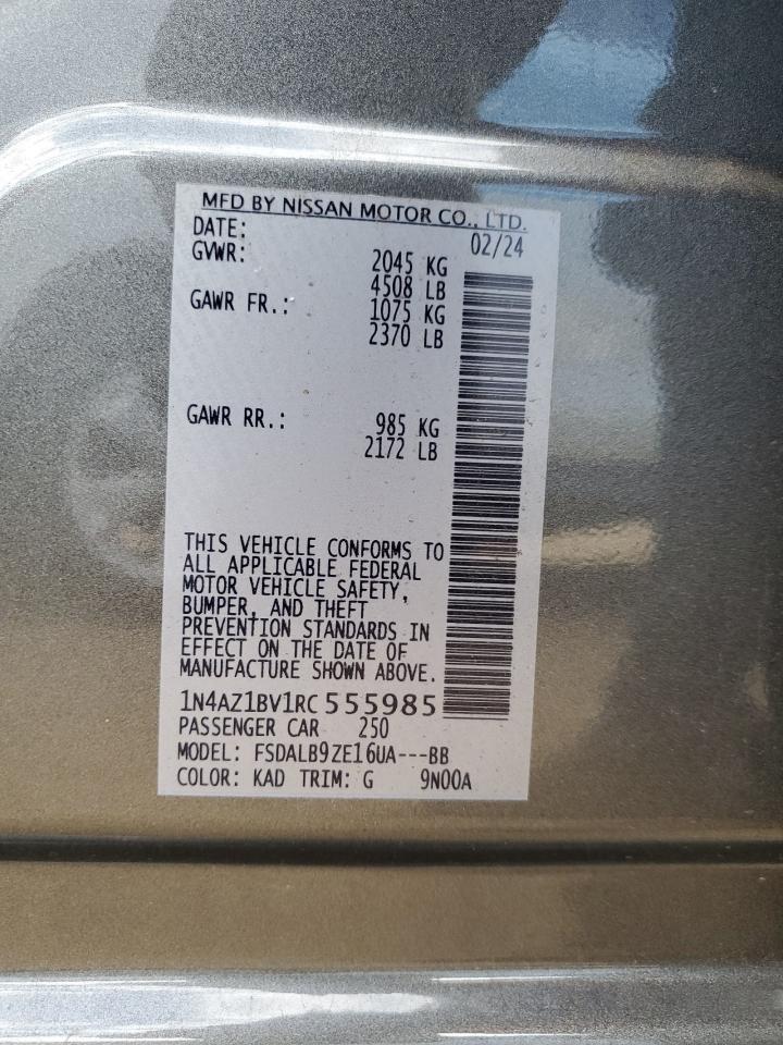 2024 Nissan Leaf S VIN: 1N4AZ1BV1RC555985 Lot: 76349594