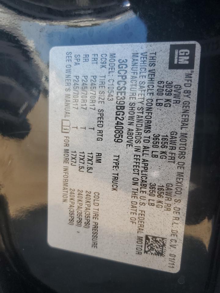 2011 Chevrolet Silverado C1500 Lt VIN: 3GCPCSE39BG240859 Lot: 76621064