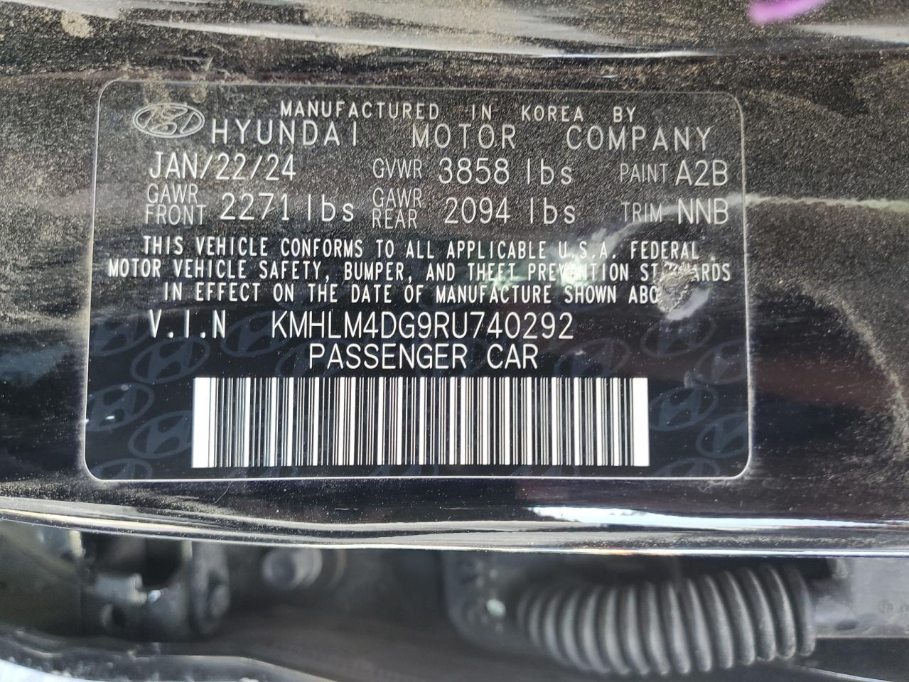 2024 Hyundai Elantra Sel VIN: KMHLM4DG9RU740292 Lot: 75803004