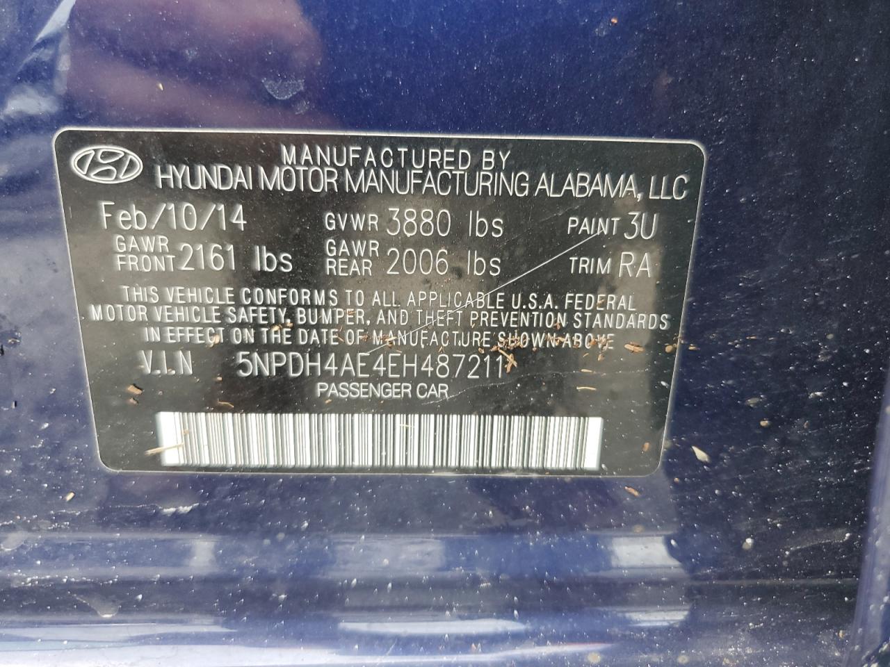 5NPDH4AE4EH487211 2014 Hyundai Elantra Se