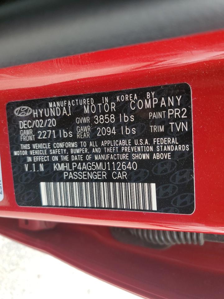 2021 Hyundai Elantra Limited VIN: KMHLP4AG5MU112640 Lot: 73464974