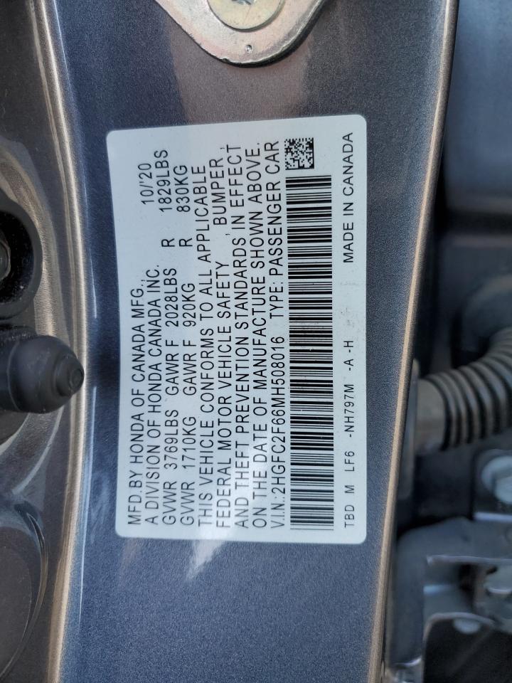 2HGFC2F66MH508016 2021 HONDA CIVIC - Image 14