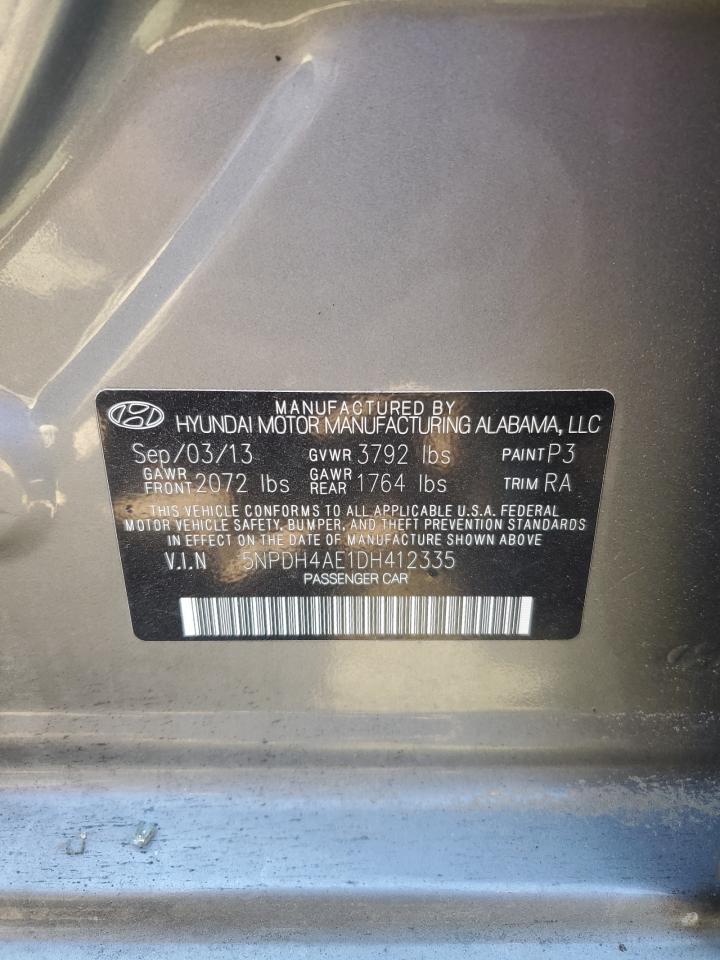 2013 Hyundai Elantra Gls VIN: 5NPDH4AE1DH412335 Lot: 74280574