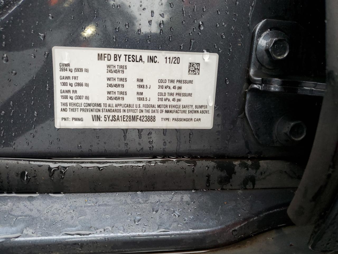 5YJSA1E28MF423888 2021 Tesla Model S