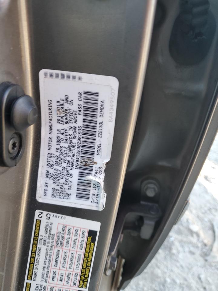 2008 Toyota Corolla Ce VIN: 1NXBR32E38Z981935 Lot: 76734484