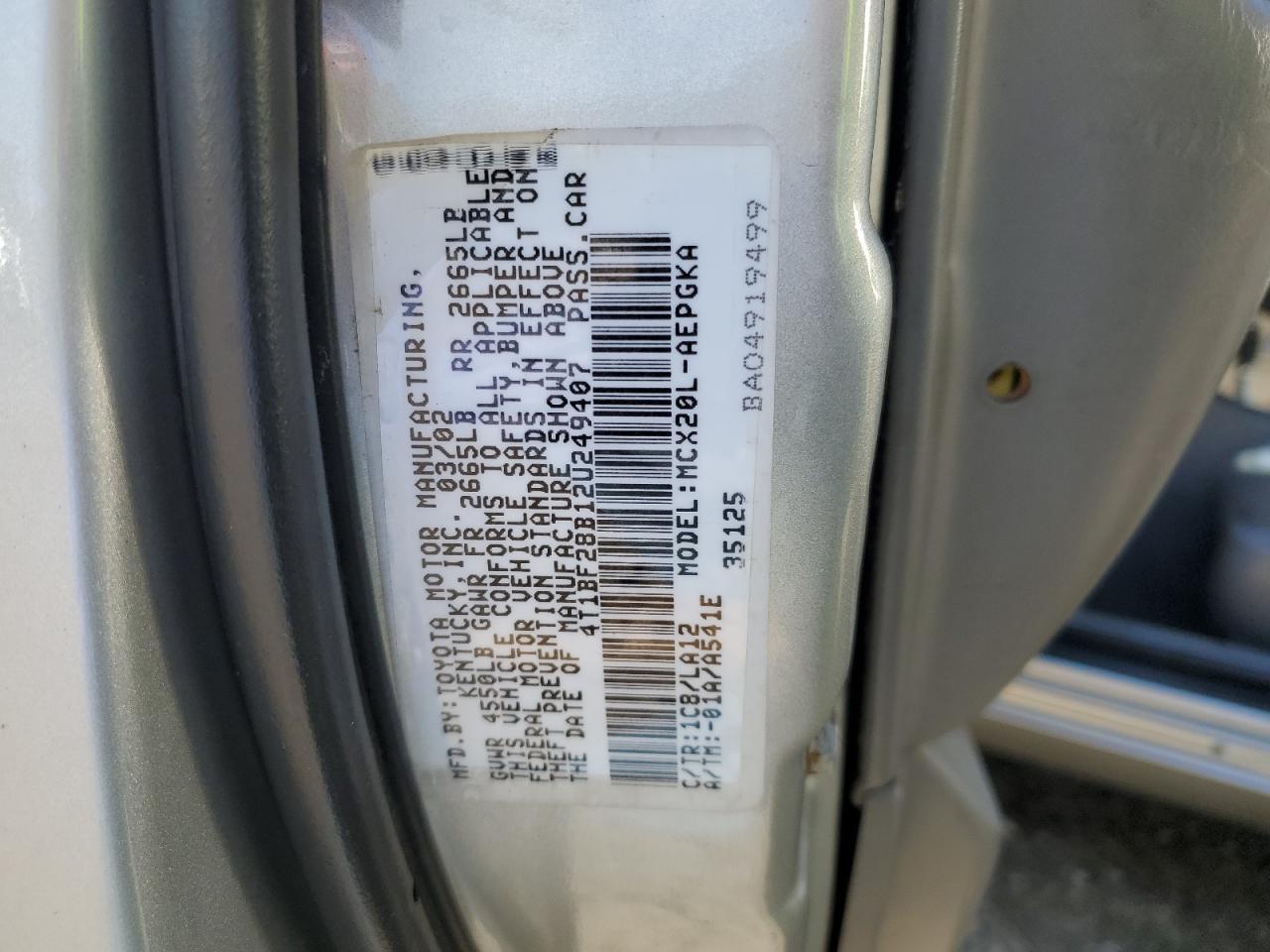 4T1BF28B12U249407 2002 Toyota Avalon Xl