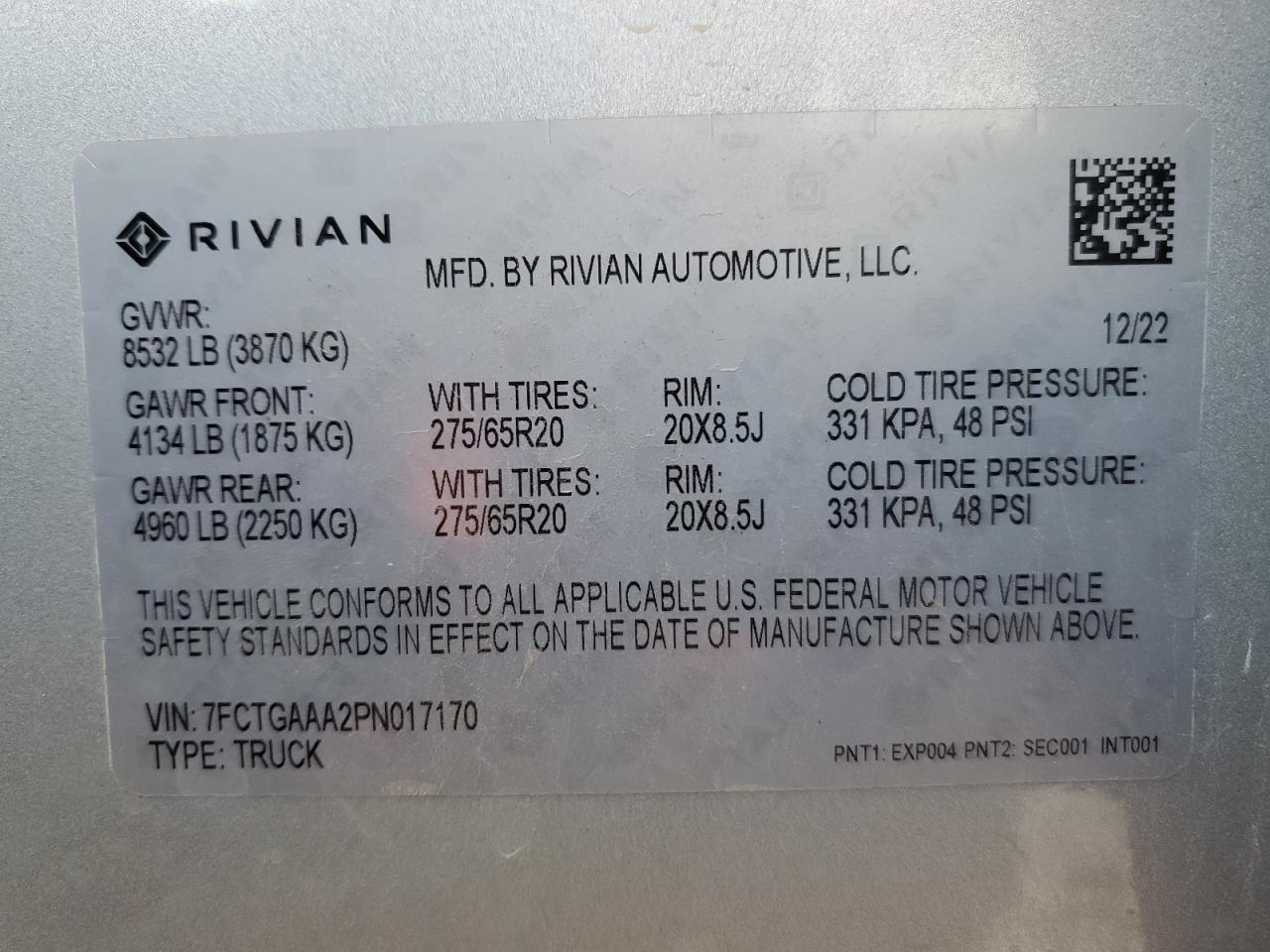 7FCTGAAA2PN017170 2023 Rivian R1T Adventure