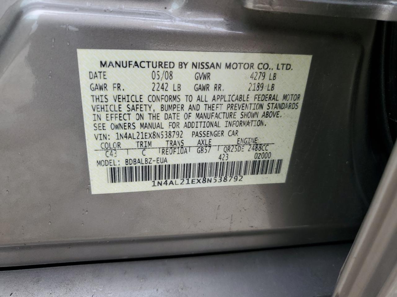 1N4AL21EX8N538792 2008 Nissan Altima 2.5