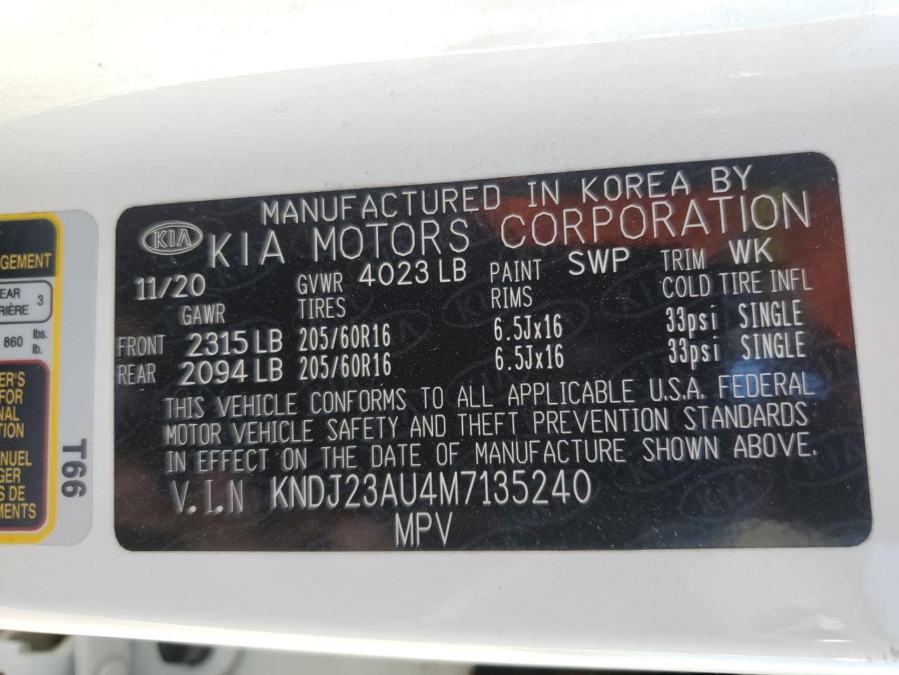 KNDJ23AU4M7135240 2021 Kia Soul Lx