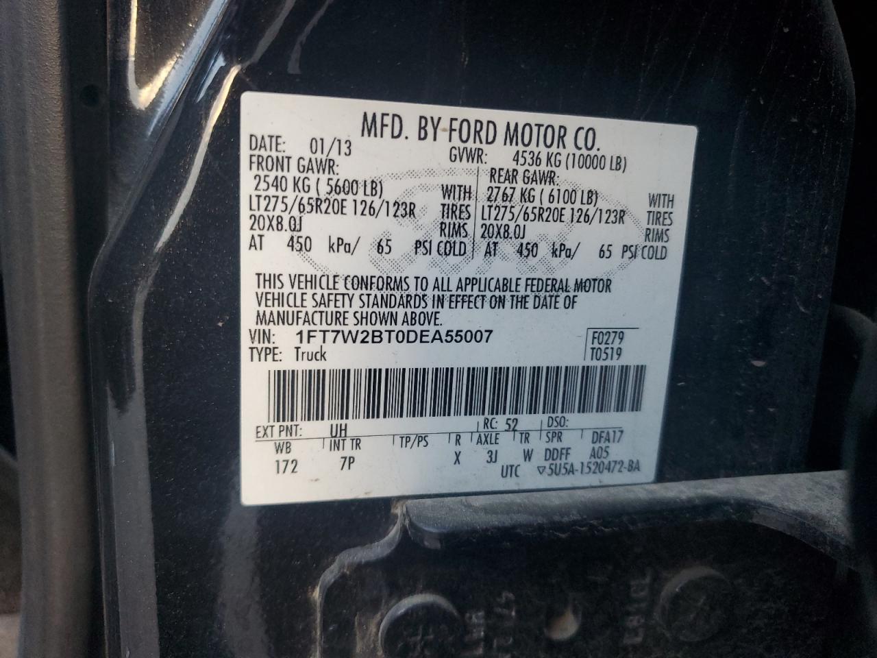 VIN 1FT7W2BT0DEA55007 2013 FORD F250 no.12