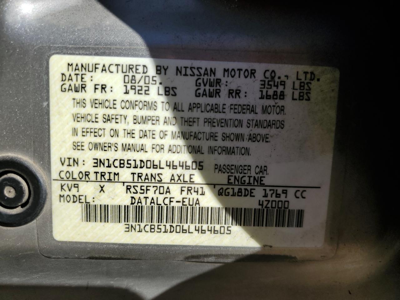 2006 Nissan Sentra - Image 15