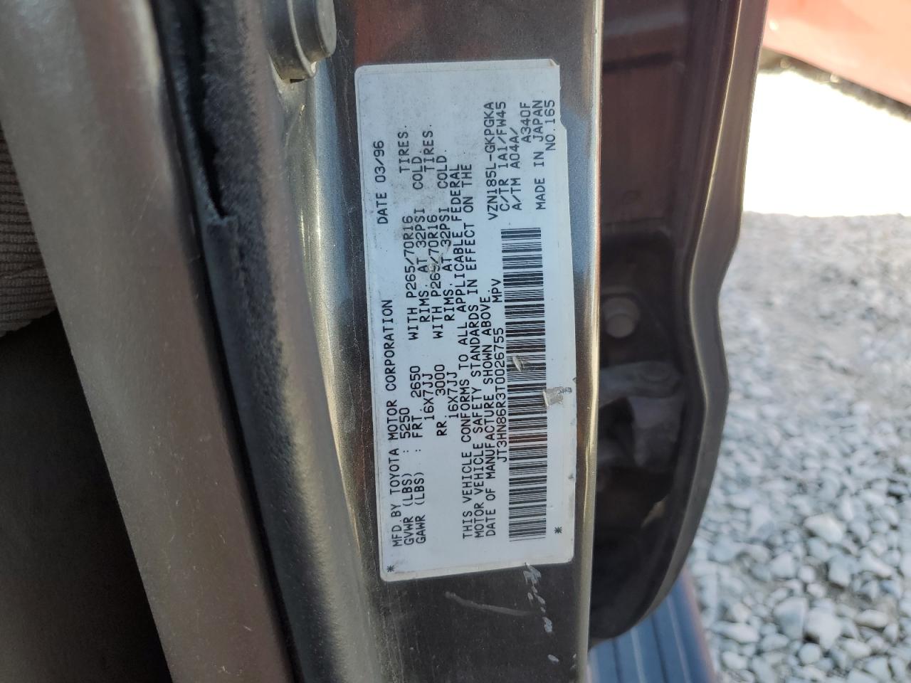 JT3HN86R3T0026755 1996 Toyota 4Runner Sr5