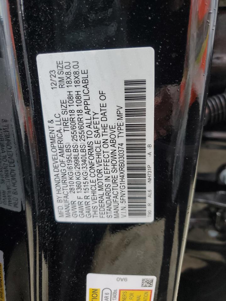 5FNYG1H4XRB030374 2024 Honda Pilot Exl