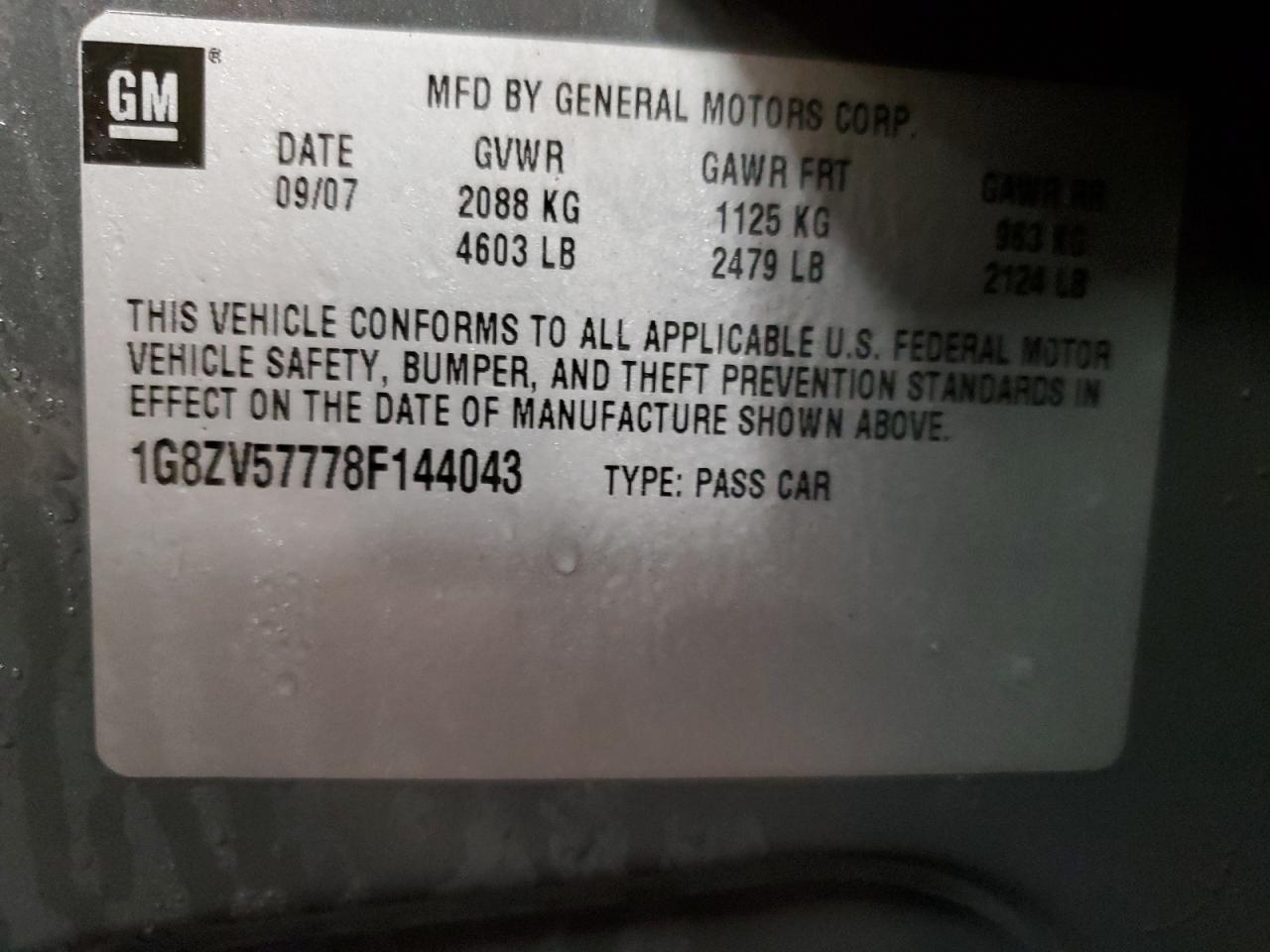 1G8ZV57778F144043 2008 Saturn Aura Xr