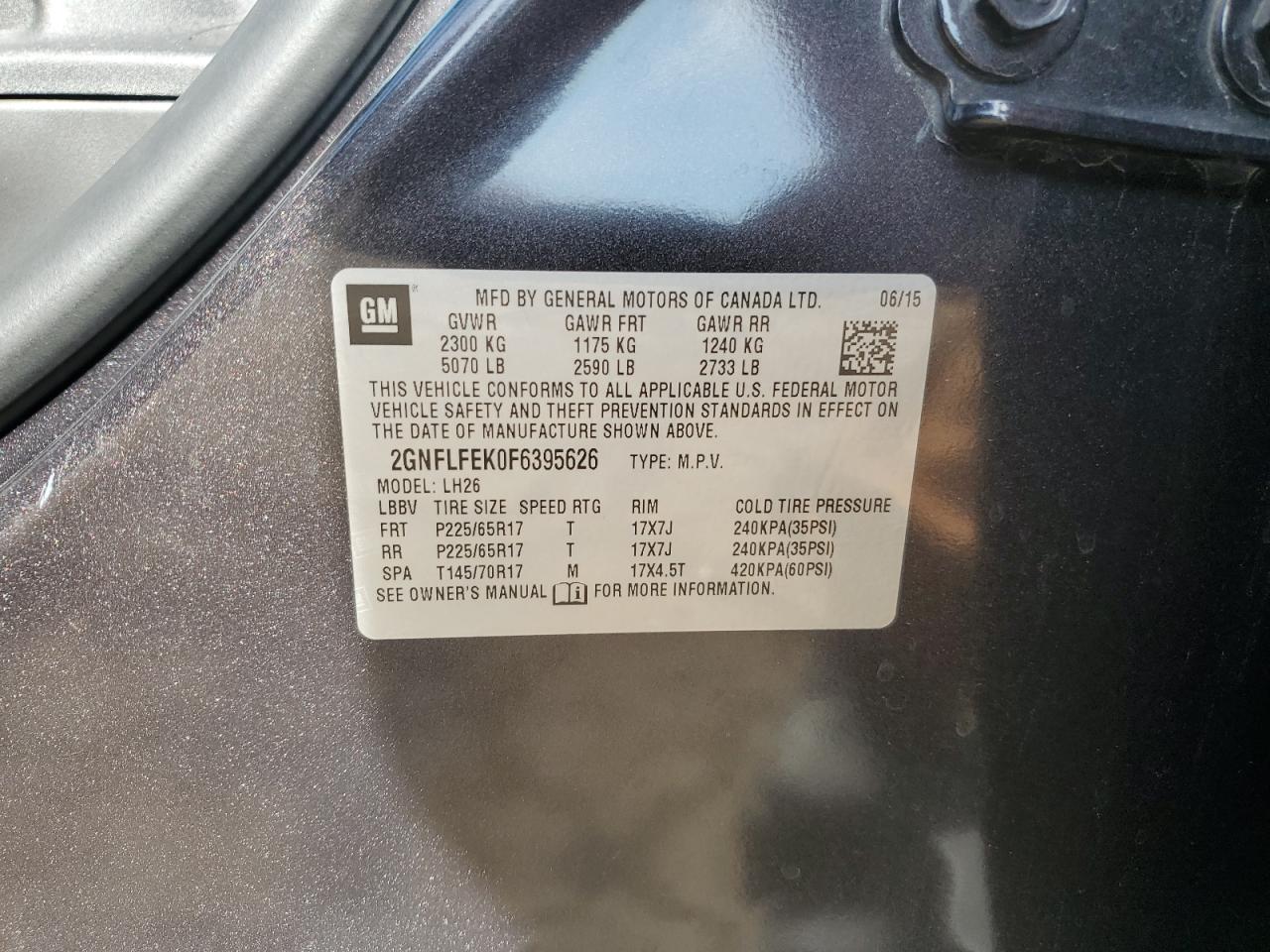 2GNFLFEK0F6395626 2015 CHEVROLET EQUINOX - Image 13