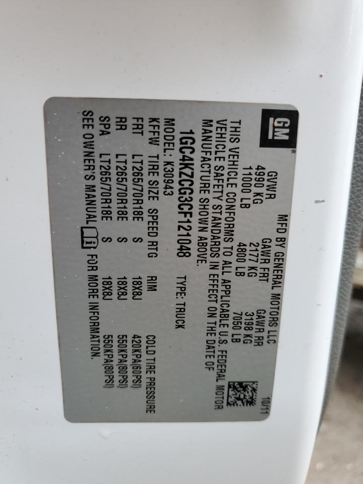 2012 Chevrolet Silverado K3500 VIN: 1GC4KZCG3CF121048 Lot: 74835864