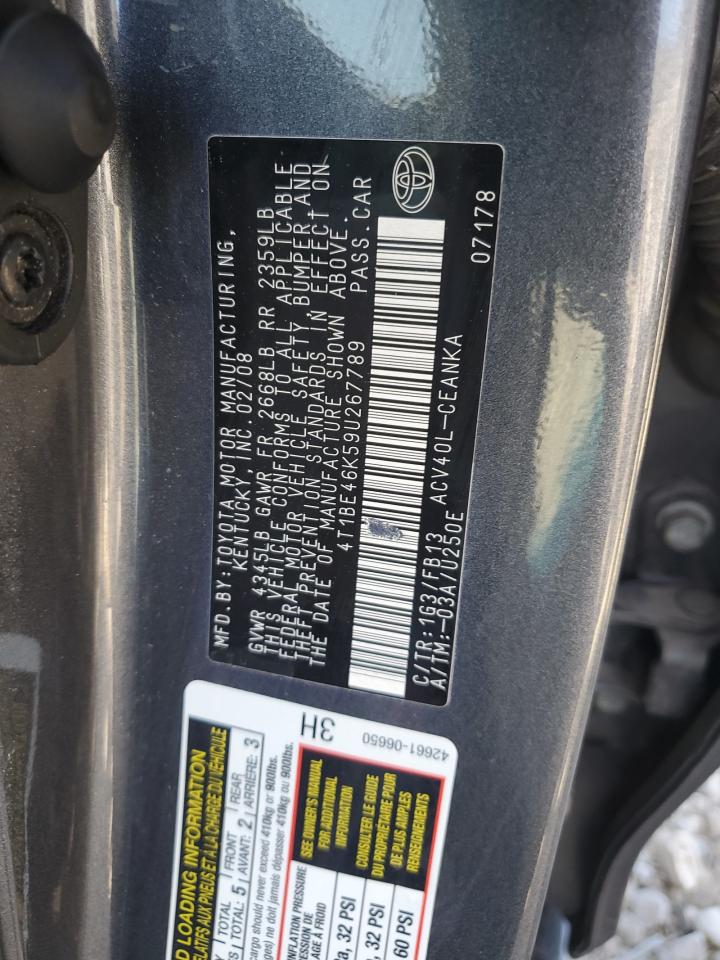 4T1BE46K59U267789 2009 Toyota Camry Base