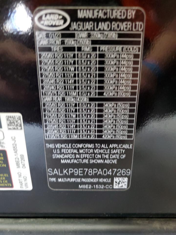 2023 Land Rover Range Rover Se VIN: SALKP9E78PA047269 Lot: 74670784