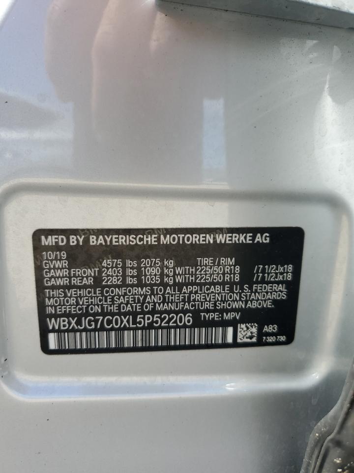 WBXJG7C0XL5P52206 2020 BMW X1 Sdrive28I