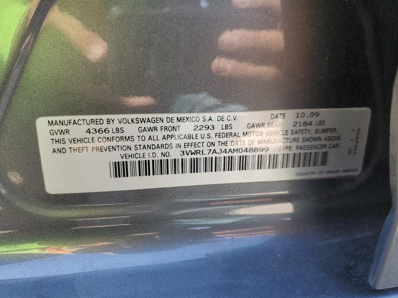 3VWRL7AJ4AM048899 2010 Volkswagen Jetta Tdi