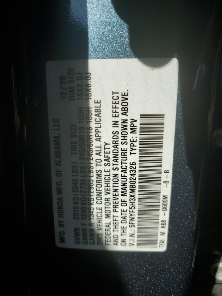 5FNYF5H3XMB024326 2021 HONDA PILOT - Image 14