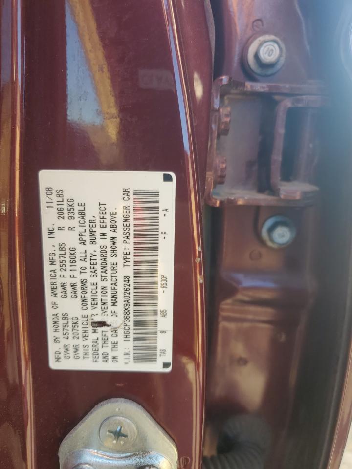 1HGCP368X9A026248 2009 Honda Accord Exl