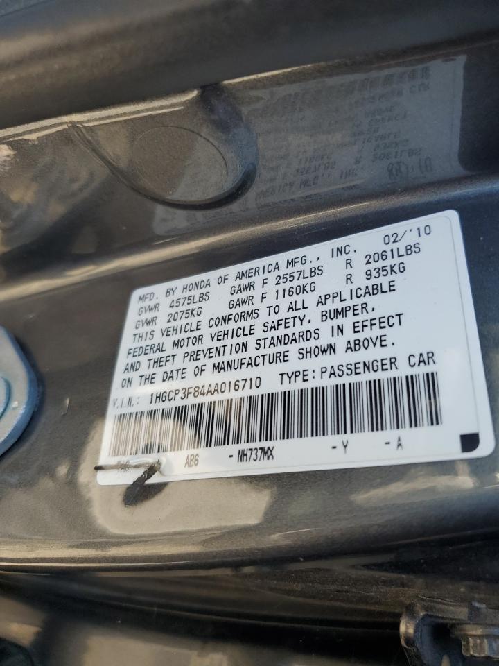 1HGCP3F84AA016710 2010 Honda Accord Exl