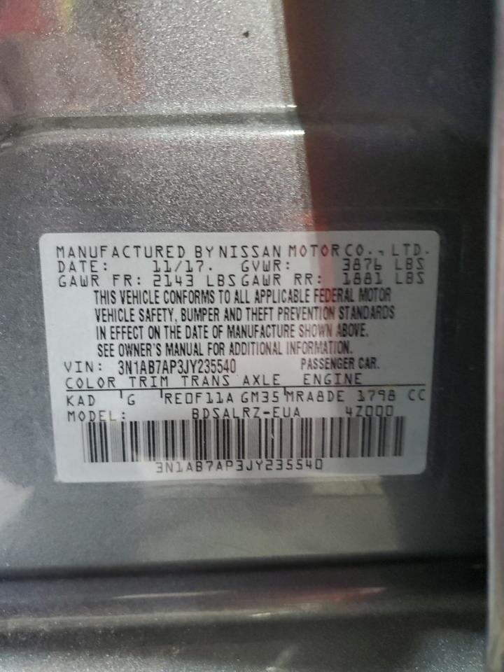 3N1AB7AP3JY235540 2018 Nissan Sentra S