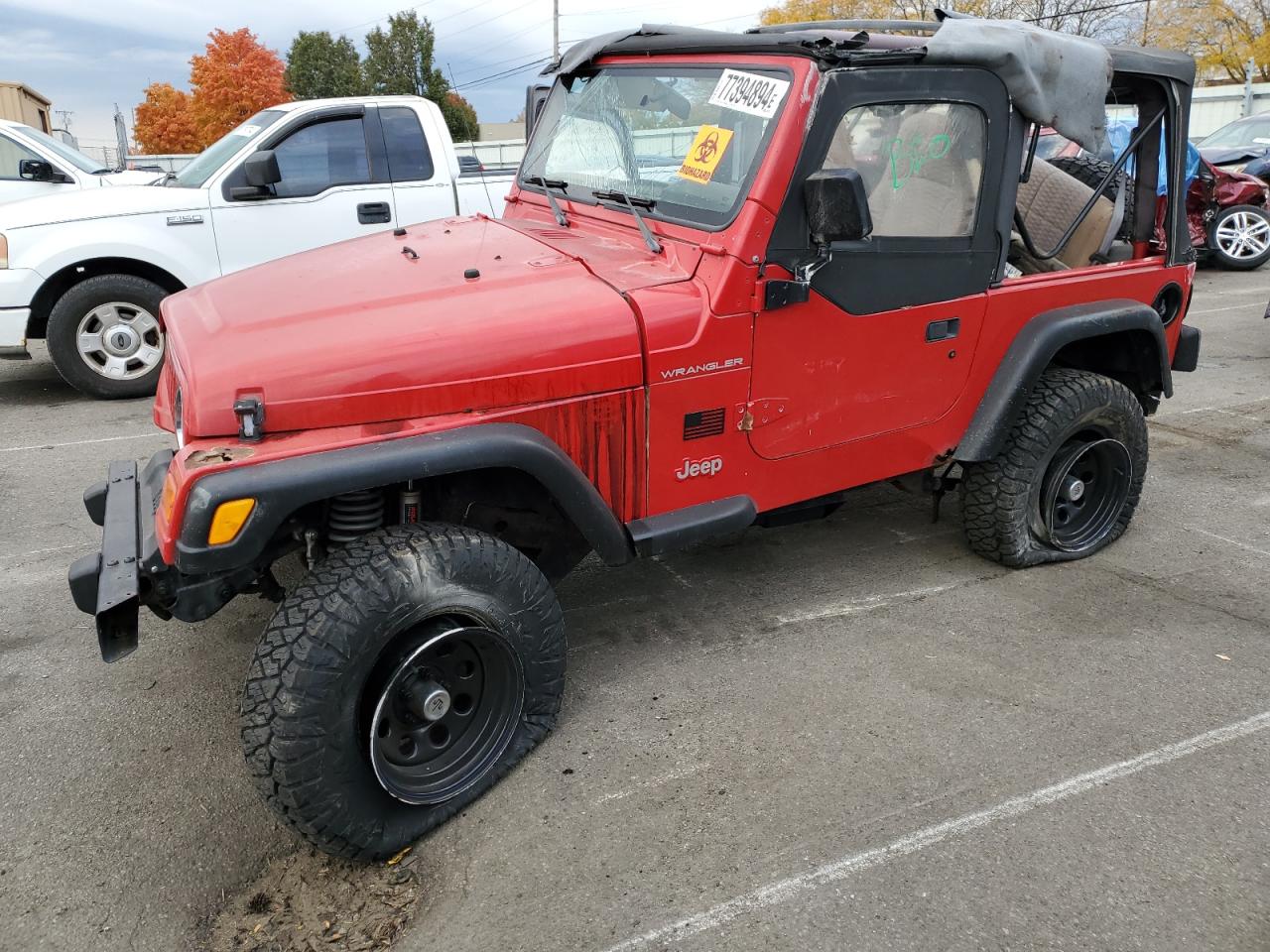 2000 Jeep Wrangler / Tj Se VIN: 1J4FA29P0YP723296 Lot: 77394894