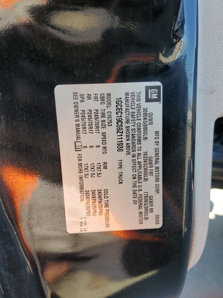 2009 Chevrolet Silverado C1500 VIN: 1GCEC19C59Z111930 Lot: 76380864