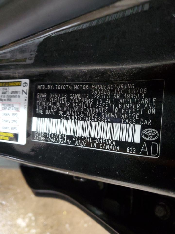 2006 Toyota Corolla Matrix Base VIN: 2T1LR32E76C562344 Lot: 78703974