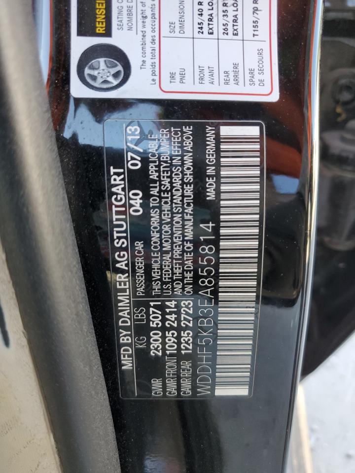 2014 Mercedes-Benz E 350 VIN: WDDHF5KB3EA855814 Lot: 76902264