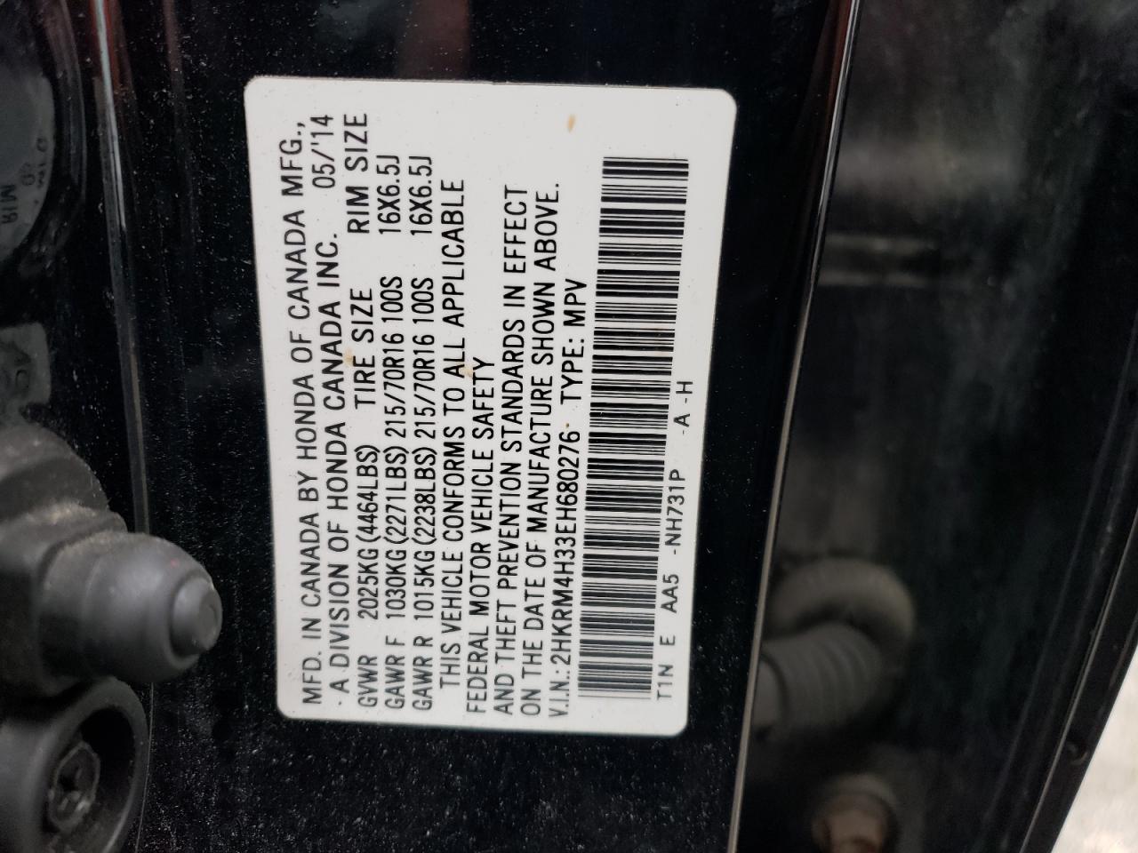 2HKRM4H33EH680276 2014 Honda Cr-V Lx