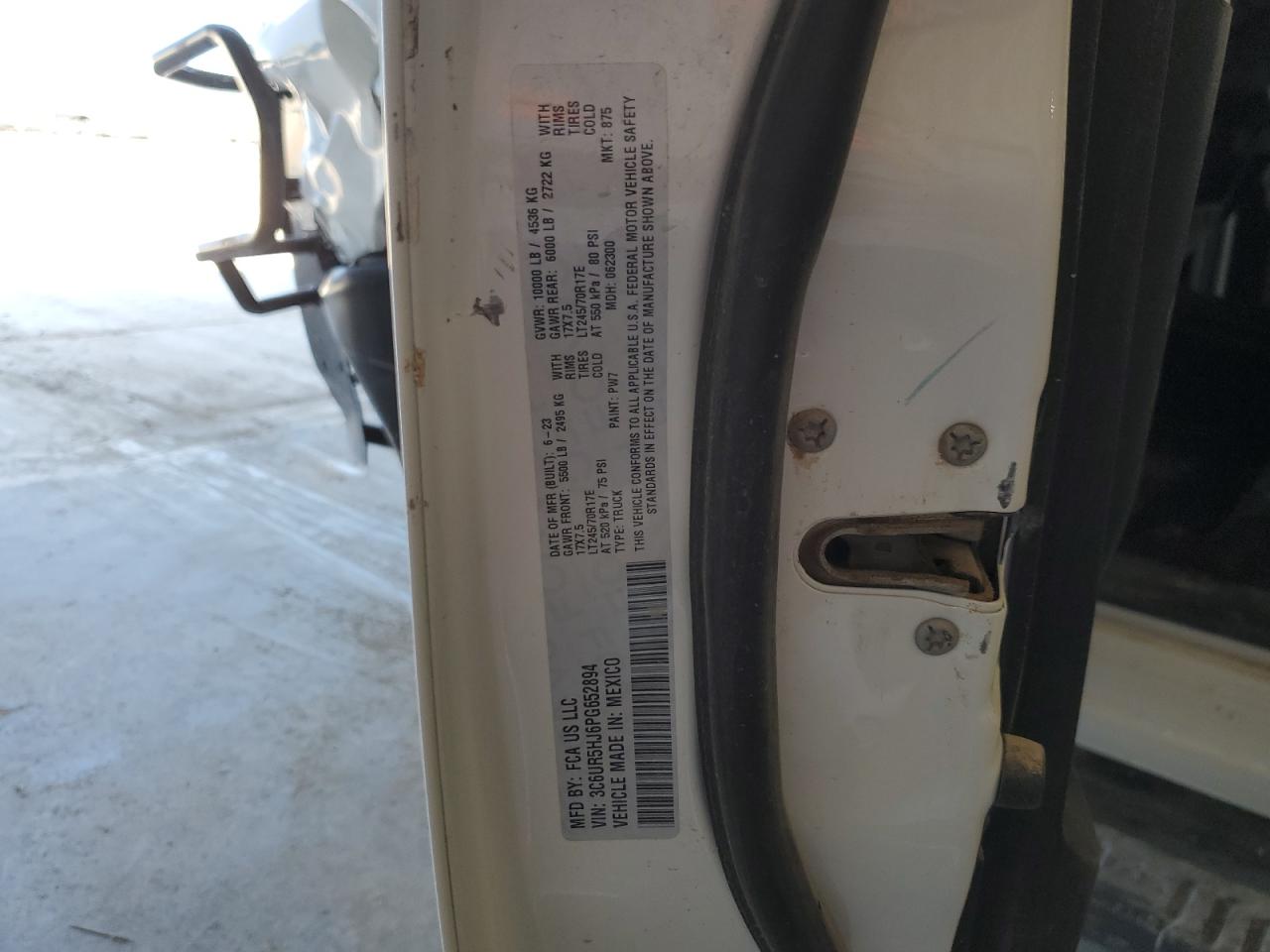 2023 Ram 2500 Tradesman VIN: 3C6UR5HJ6PG652894 Lot: 85740855